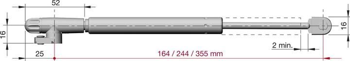 Actual product image Italiana Ferramenta Airbrake bracket Kraby, L 244, FH 301-350, cast metal champ./FE verni.