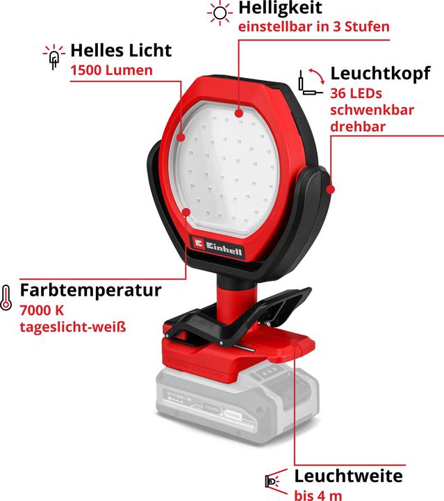 Actual product image Einhell Akku-Lampe TP-CL 3000 Li-Set (3000 lm)