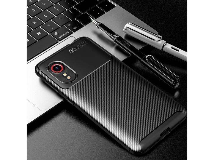 Productafbeelding Screenguard Samsung Galaxy Xcover 5 Hoesje Carbon Design TPU Case (Samsung Galaxy Xcover 5)