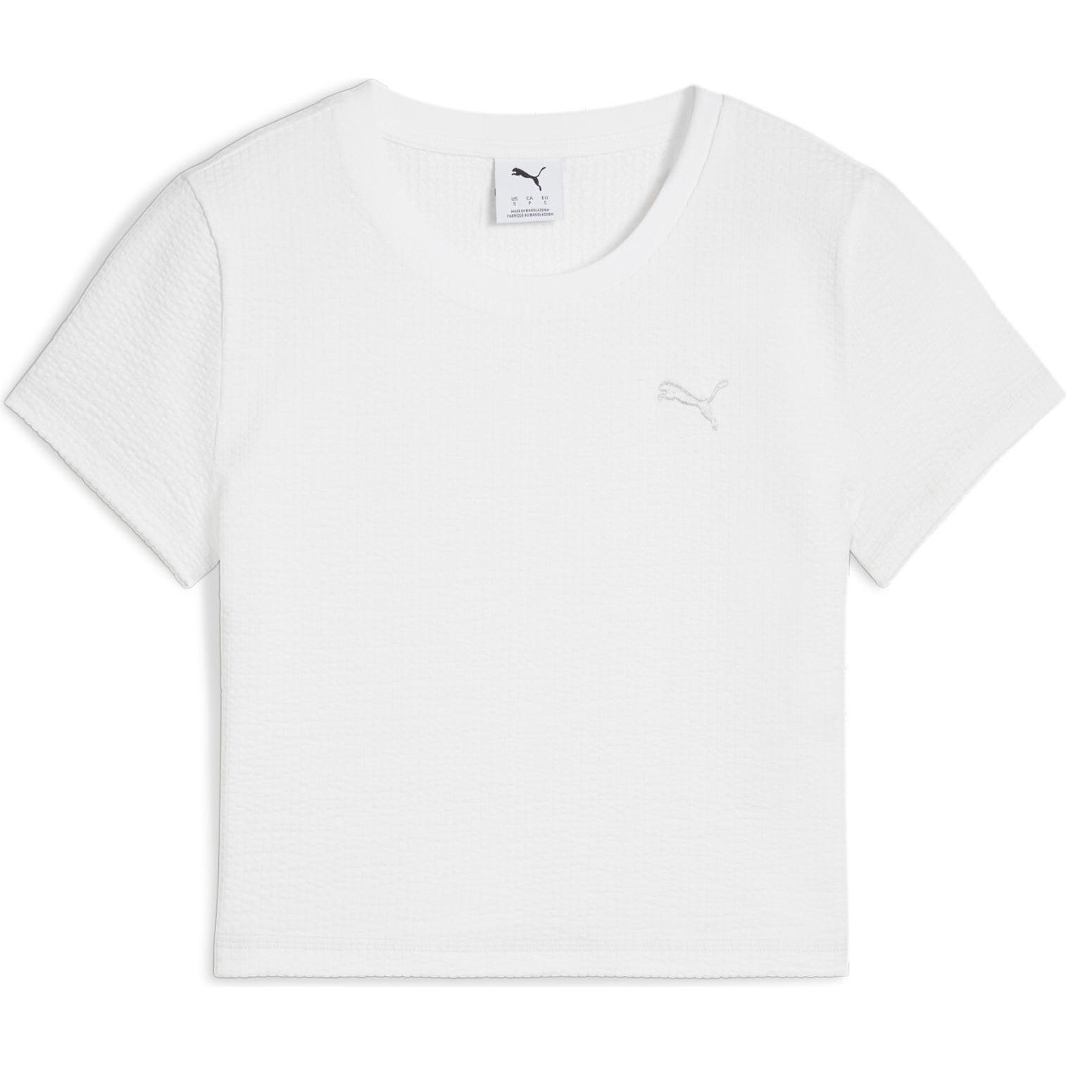 Thumbnail - Puma, Damen, Sportshirt, DARE TO Textured Baby Tee (S), Weiss, S