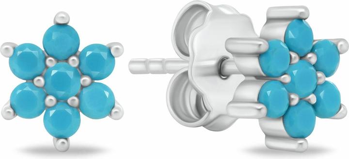 Produktbild Brilio Silver - Charming silver earrings with turquoise zircons EA846WTQ