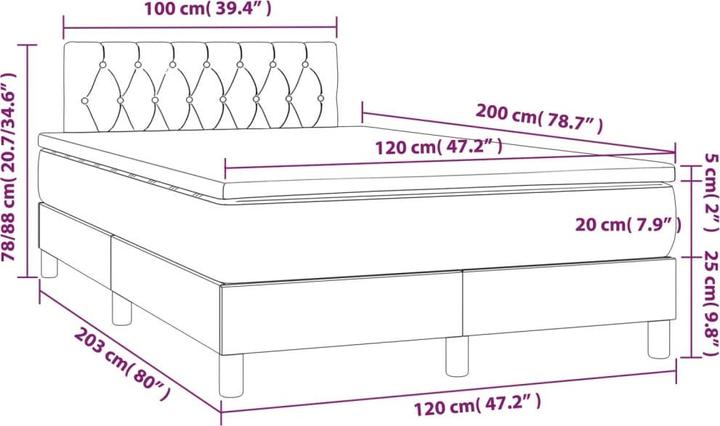 Immagine prodotto vidaXL Boxspringbett (120 x 200 cm)
