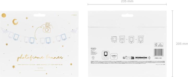 Actual product image Partydeco Guirlande - Cadre photos bleu (1 Piece)