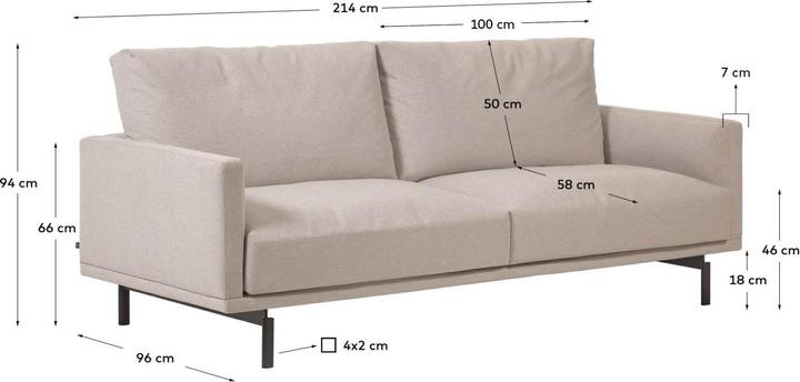 Actual product image Kave Home Galene (3-seater)