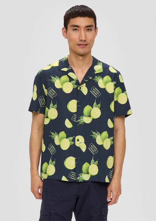 Produktbild S.Oliver Hemd Kurzarmhemd aus Viskosemix mit All-over-Print (L)