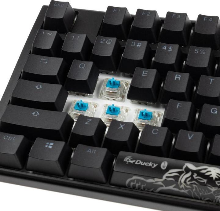 Actual product image Ducky One 3 Classic Black/White Gaming Keyboard, RGB LED - MX-Blue (US) (USA, Cable)