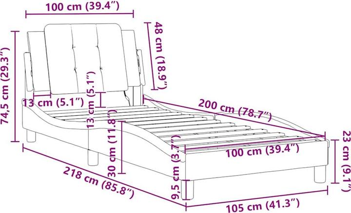 Image du produit vidaXL Bettgestell (100 x 200 cm)
