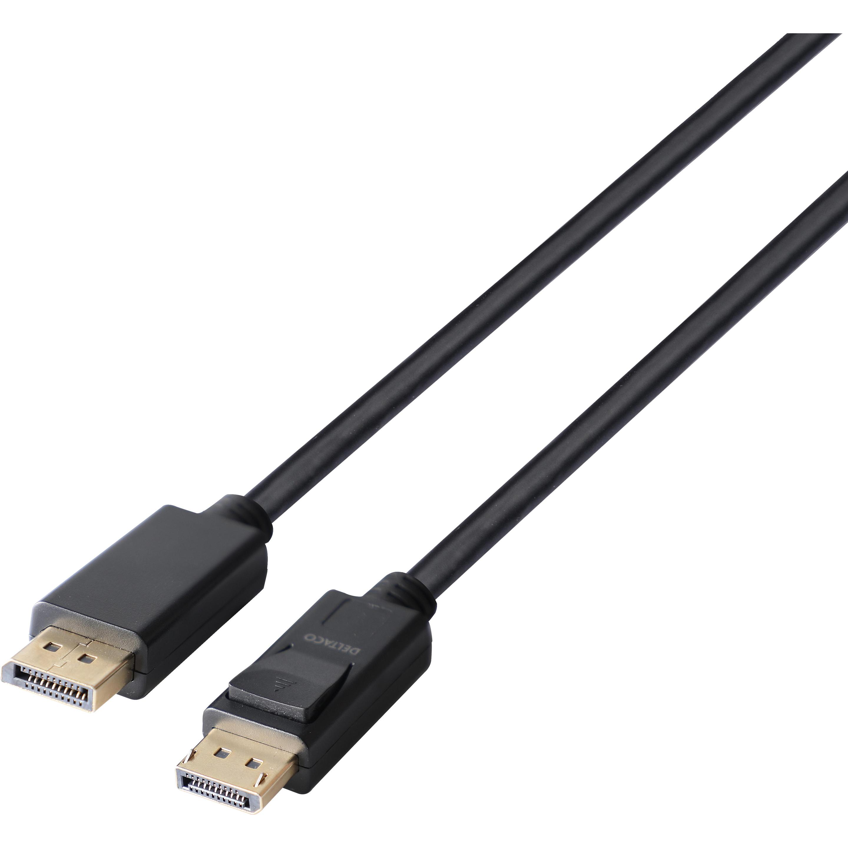 Deltaco DisplayPort cable, DP 1.4, 8K@60Hz, 5m, black (5 m, DisplayPort), Video Kabel