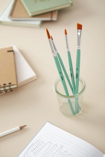 Actual product image Pebeo 3 round MC brushes made of golden poly