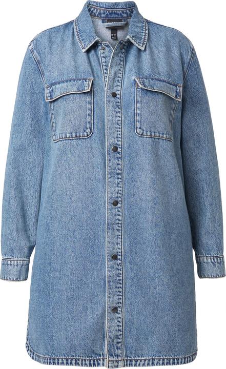 Immagine prodotto Ulla Popken Shacket di jeans dal taglio oversize con collo da camicia e maniche lunghe (50, 52)