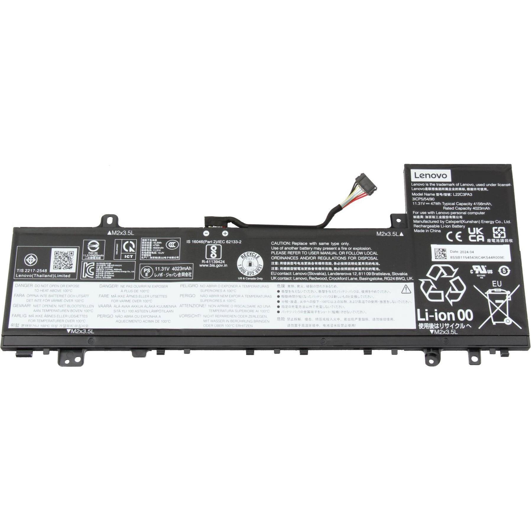 Lenovo L22MPA3 (3 Zellen, 4156 mAh), Notebook Akku