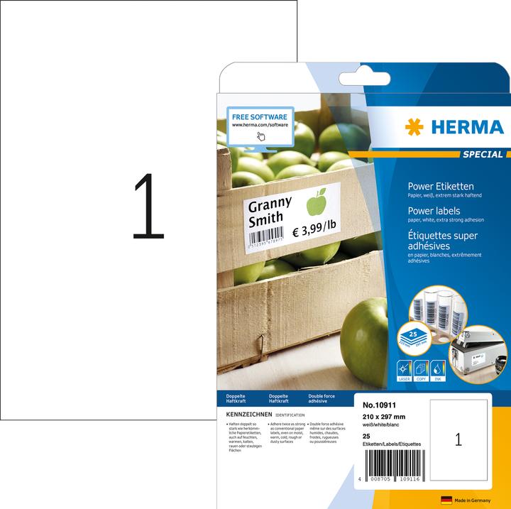 Produktbild HERMA Power Etiketten A4