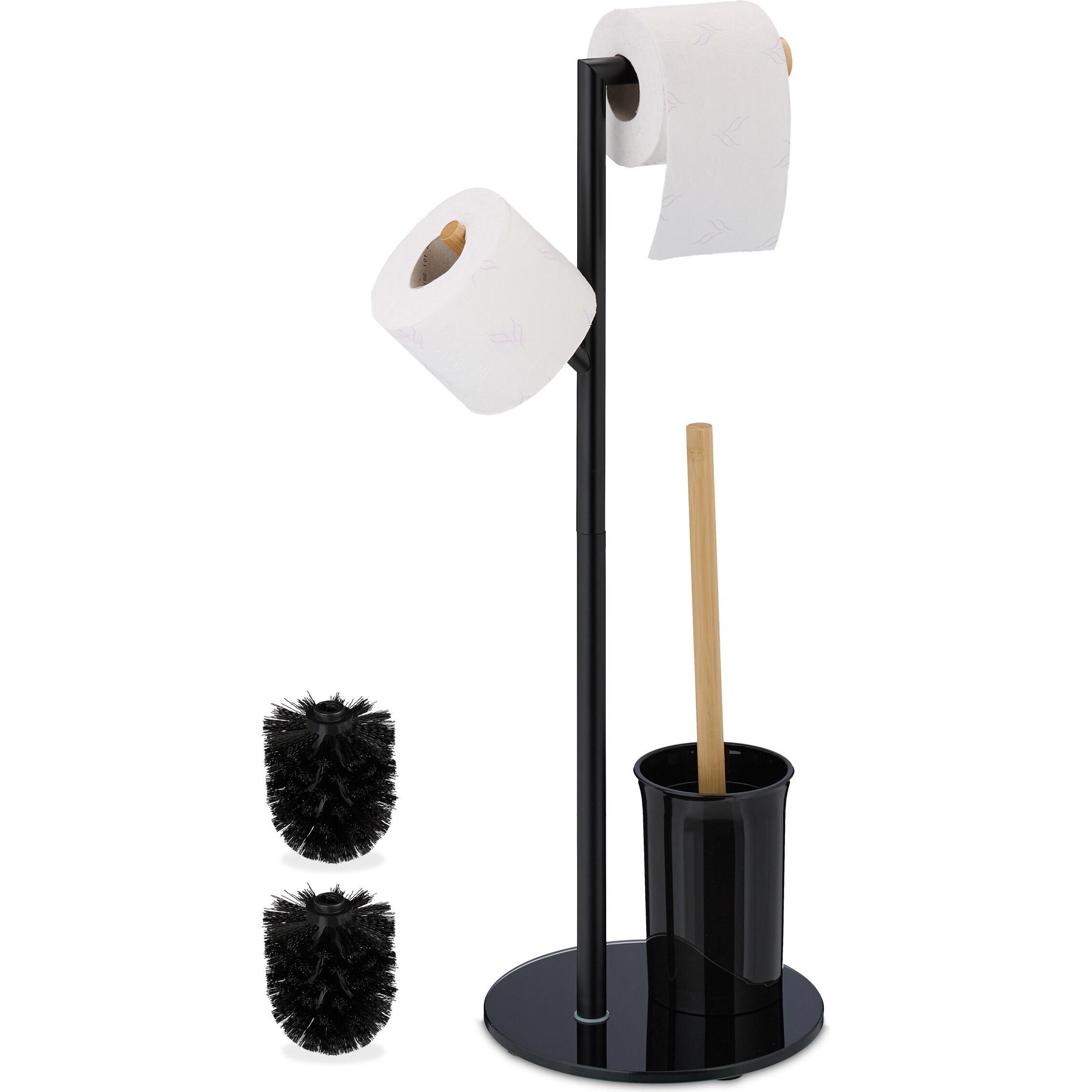 Relaxdays, Toilettenpapierhalter, WC-Garnitur