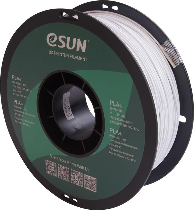 Actual product image eSUN PLA+ Cold White 1.75mm 1Kg (PLA+, 1.75 mm, 1000 g, White)