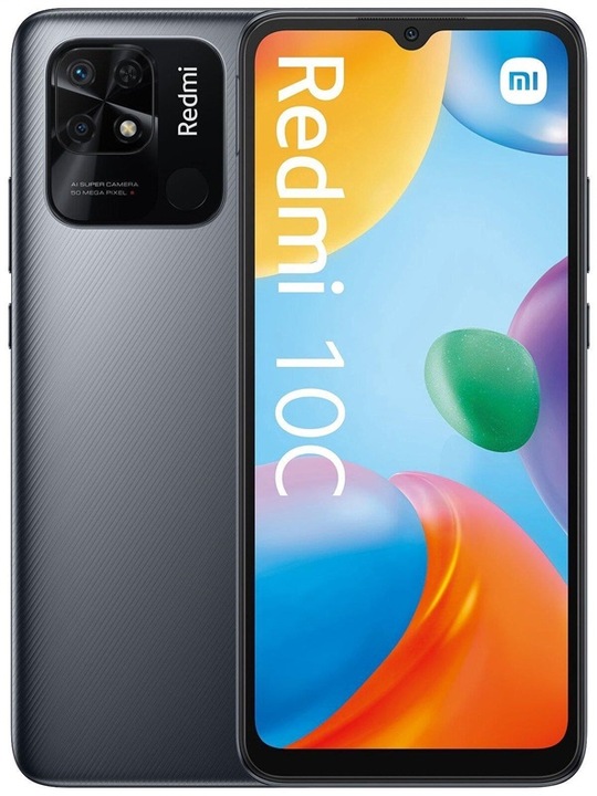 Actual product image Xiaomi Redmi 10C (128 GB, Graphite gray, 6.71", Dual SIM, 50 Mpx, 4G)