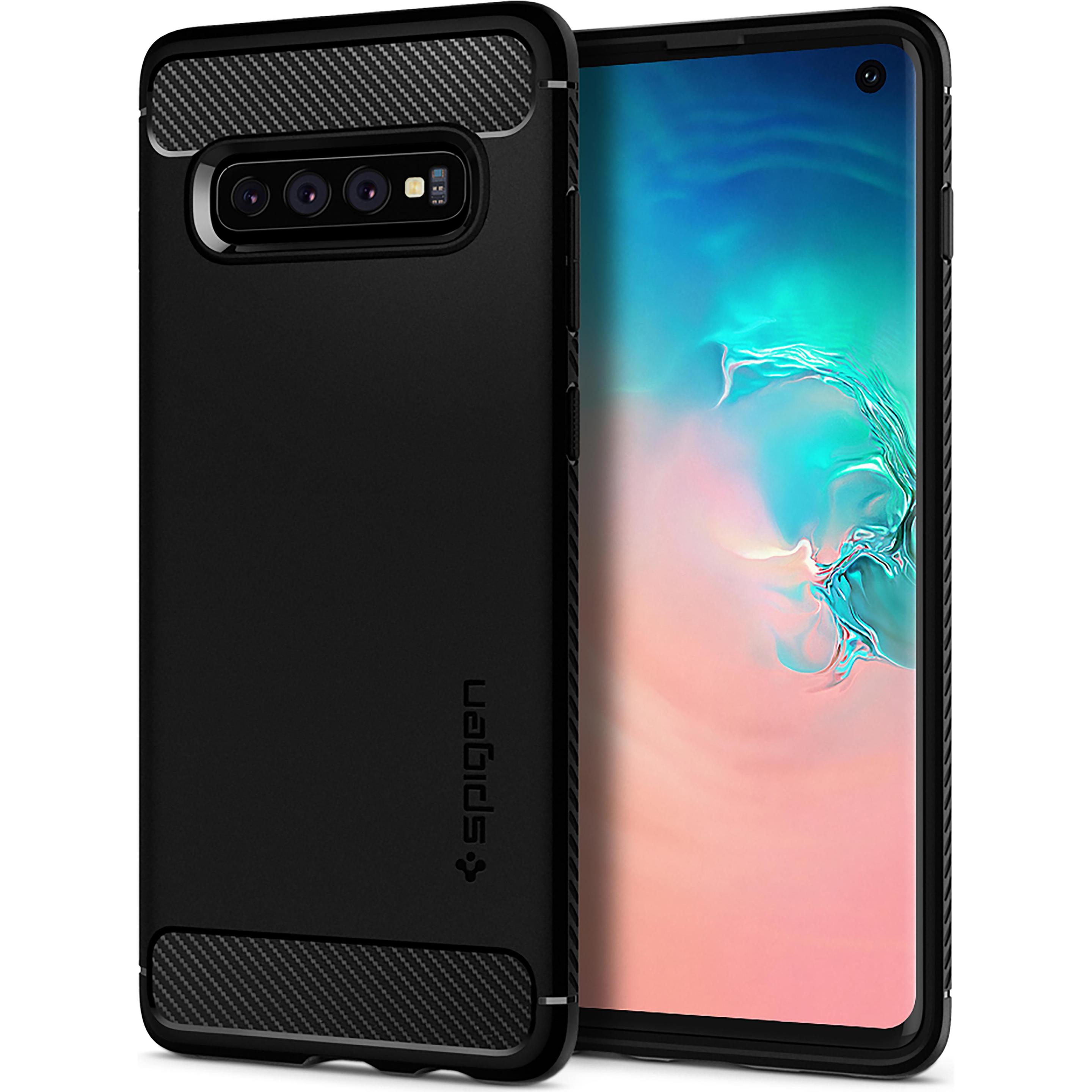Spigen Rugged Armor (Samsung Galaxy S10), Smartphone Hülle, Schwarz