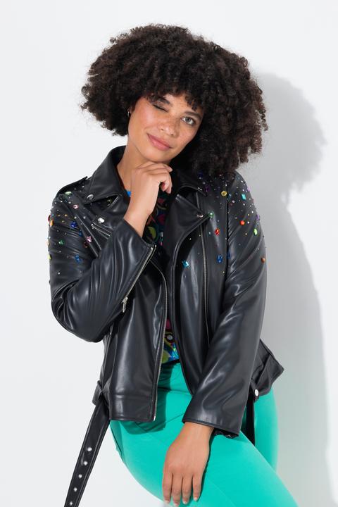 Immagine prodotto Angel of Style Bikerjacke, Lederoptik, farbige Glitzersteinchen (54)