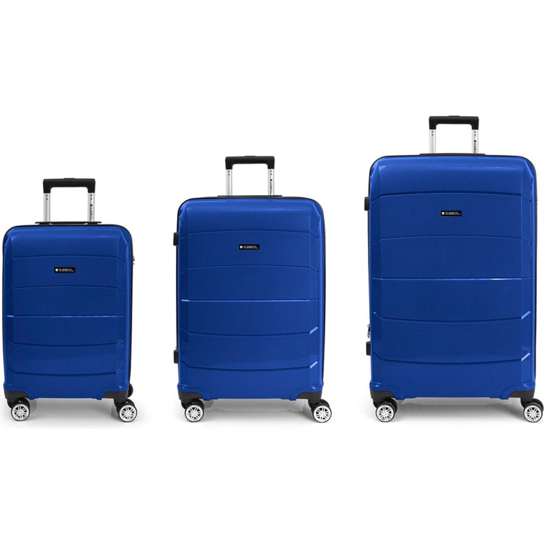 Gabol, Koffer, Midori 4-Rollen Kofferset 3tlg., Blau, (215 l, XL (ab 115l))