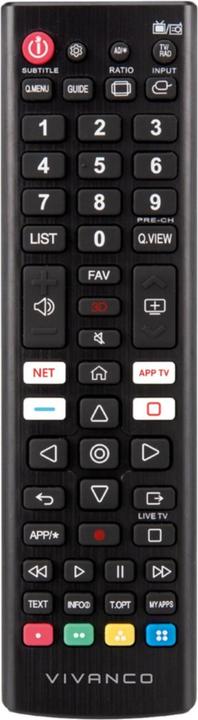 Vivanco Gebrauchsfertige Ersatzfernbedienung für LG - Schwarz (Gerätespezifische Fernbedienung, Infrarot)