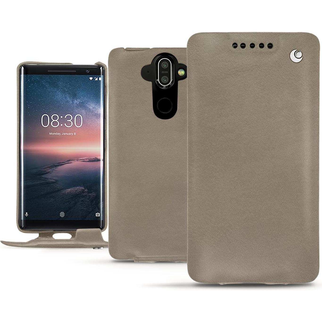 Noreve Lederschutzhülle vertikal (Nokia 8 Sirocco), Smartphone Hülle, Beige