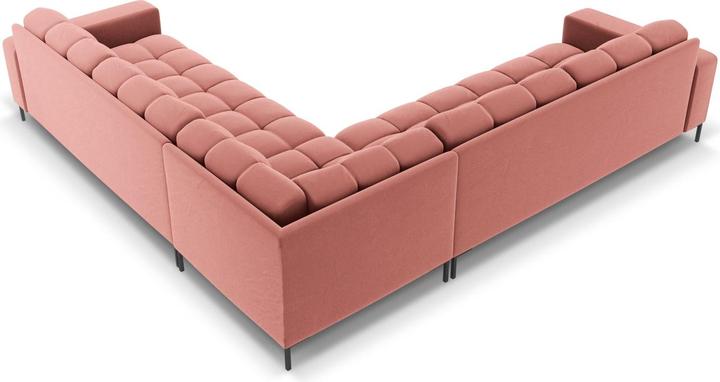 Actual product image Cosmopolitan Design Velvet Symmetrical Corner Sofa, "Bali", 6 Seats, Pink, 256x256x75 Made in Europe (Corner sofa)