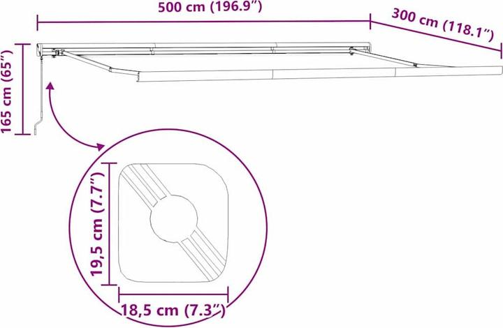 Produktbild vidaXL Einziehbare Markise (3 m)