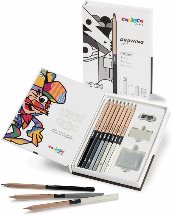Actual product image Carioca Drawing Set Plus (2B, 2H, 4B, 4h, 6B, B, H, HB, 10x)