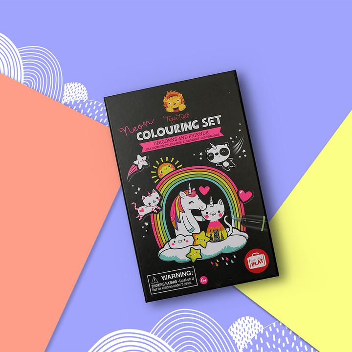 Actual product image Tiger Tribe 3760258 Neon Colouring Sets/Uorn&Friend watercolor kits, colorful