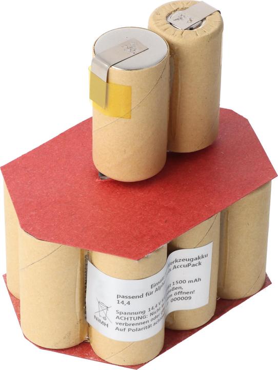 Produktbild AccuCell Einsatz für Werkzeugakku NiMH 14,4V 1,5Ah zum Selbsteinbau passend für Alpha-Tools AccuPack 14,4 (14.4 V)