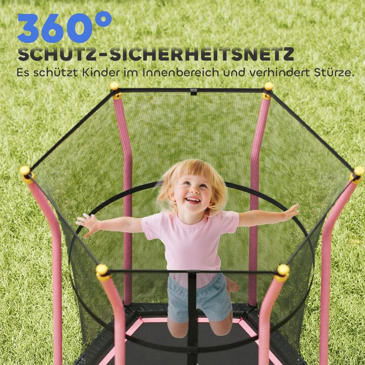 Image du produit Homcom Kindertrampolin Stahl, Kunststoff Rosa (163.50 cm)