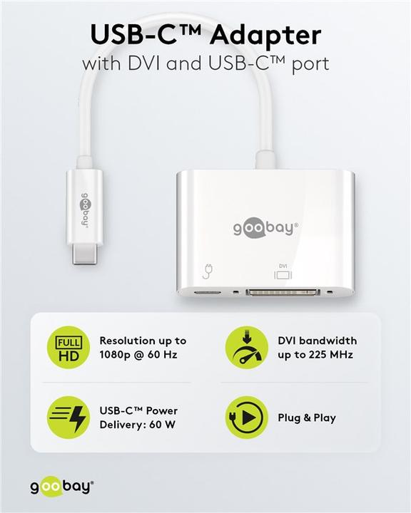 Produktbild Goobay USB Typ C — DVI (USB Typ-C, 19 cm)