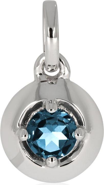 Xen Anhänger mit 5 mm London Blue Topas ca. 0,55 ct. rhodiniert (925 Sterling Silber)