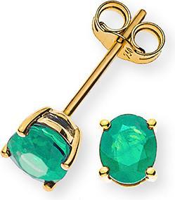 Immagine prodotto Natsumi Schmuck Orecchini a perno a 4 manici in oro giallo 18K/750 2 smeraldi 0,61ct (Oro giallo 750/18 K Oro giallo)