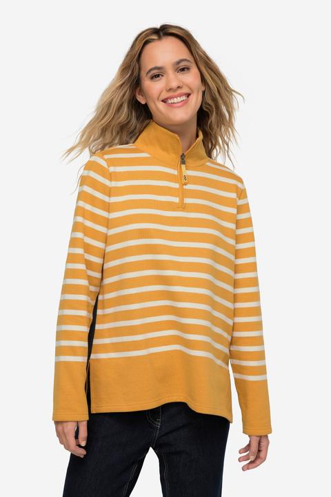 Image du produit Laurasøn Sweat-shirt à rayures, col camionneur et manches longues. Label OEKO-TEX (M)