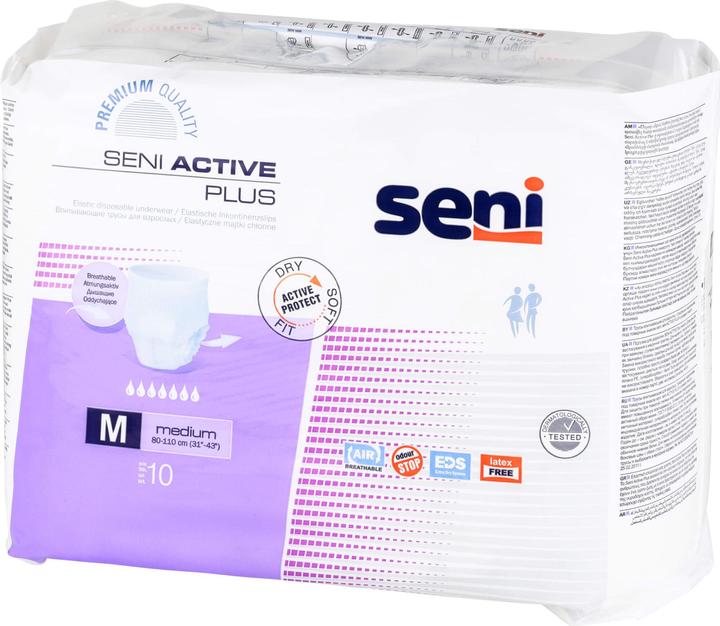 Produktbild Seni Active Plus Pants Einweghosen M atmungsaktiv Hüftumfang 80-110cm 7 Tropfen (10 x, M)