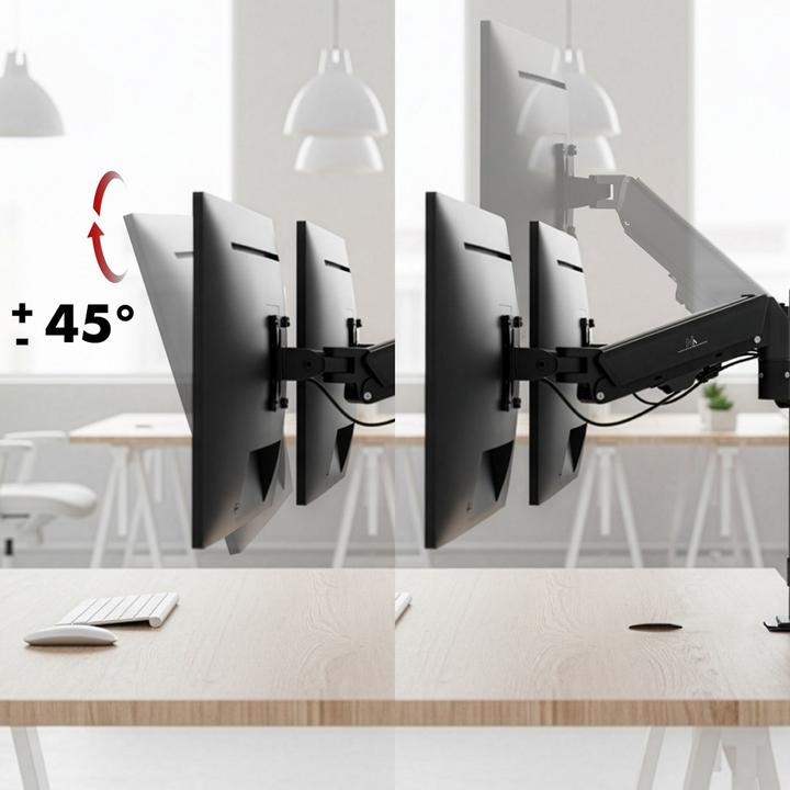 Actual product image Maclean Halterung für 2 Maclean-Monitore Gasfeder 17 -32 2-10kg schwarz MC-136 (32", 10 kg)