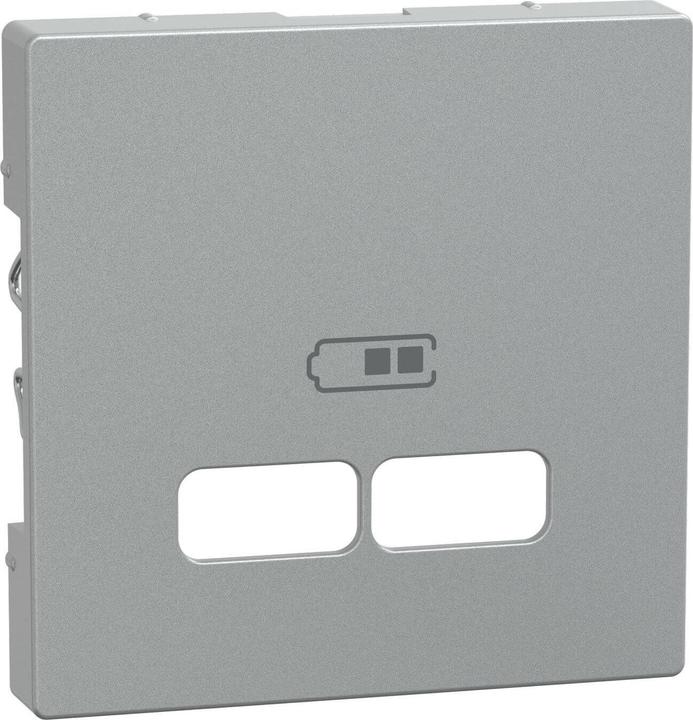 Produktbild Merten Zentralplatte USB 2f alu-si mt Klemmbef MEG4367-0460