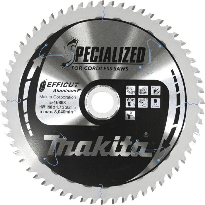 Produktbild Makita KREISSÄGE 190x30x60z EFFICUT ALUFOLIE