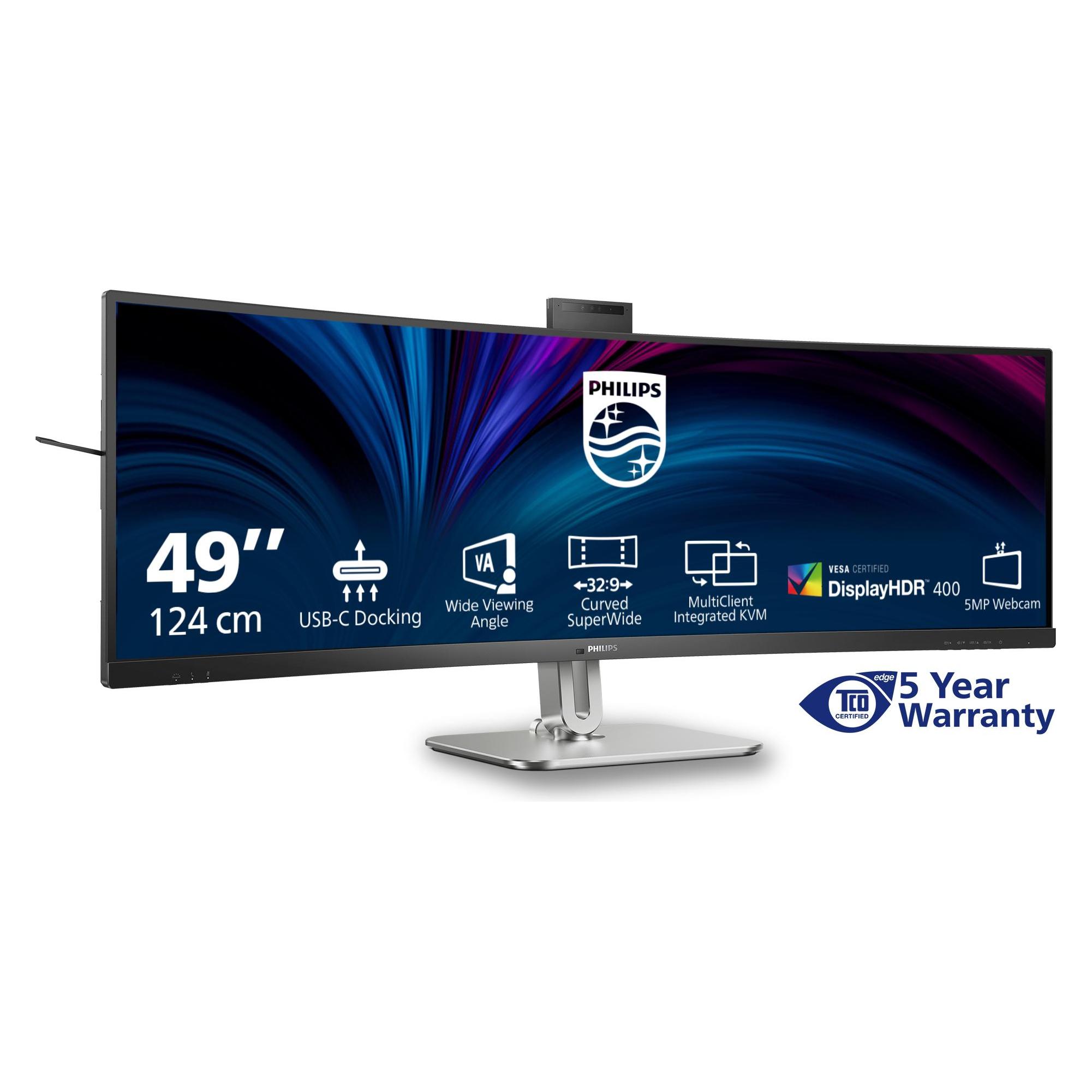 Philips 49B2U5900CH (5120 x 1440 Pixel, 48.80"), Monitor, Schwarz, Silber
