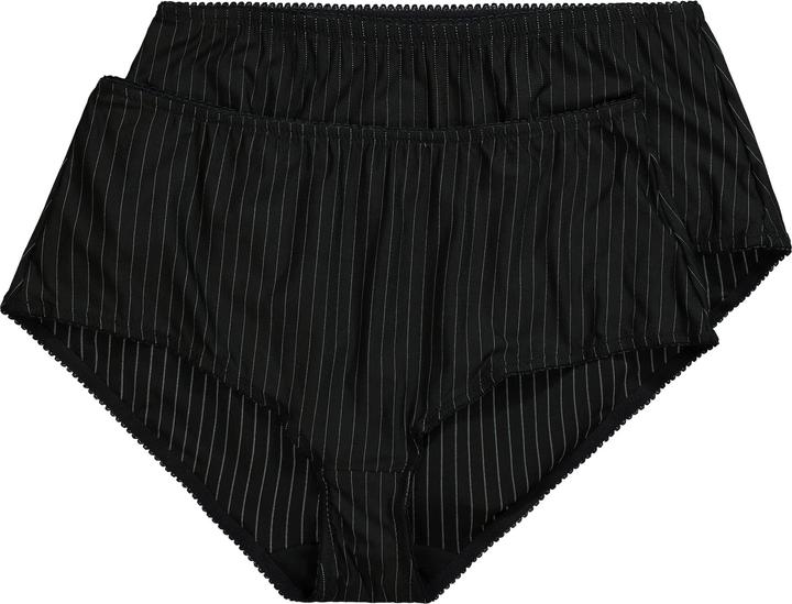 Actual product image Ulla Popken 2 Pack of Stretch Microfiber Brief Panties - Pinstripe (46, 48)