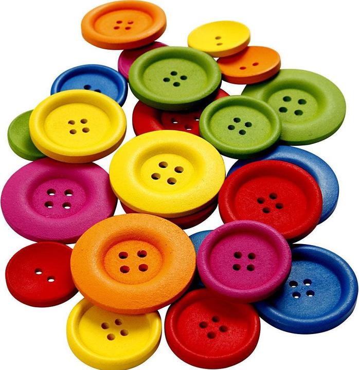 Produktbild Creativ Company Knöpfe-Mix 20-45 mm, Mehrfarbig, 144 Stück, Detailfarbe