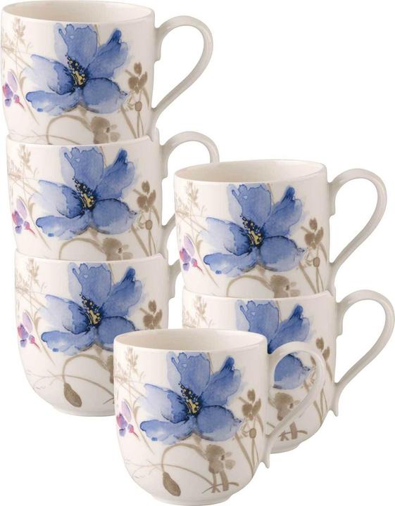 Produktbild Villeroy & Boch Multipack Mariefleur Gris Basic Becher mit Henkel - 6 Stück (260 ml, 6x)