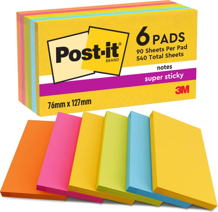 Actual product image Post-it Super Sticky Rio Notes (127 x 76 mm)