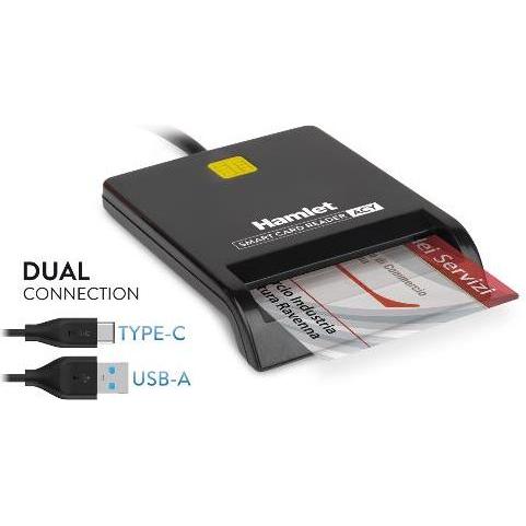 Hamlet Huscr-Acy (USB-C, USB), Lettore di schede di memoria, Nero