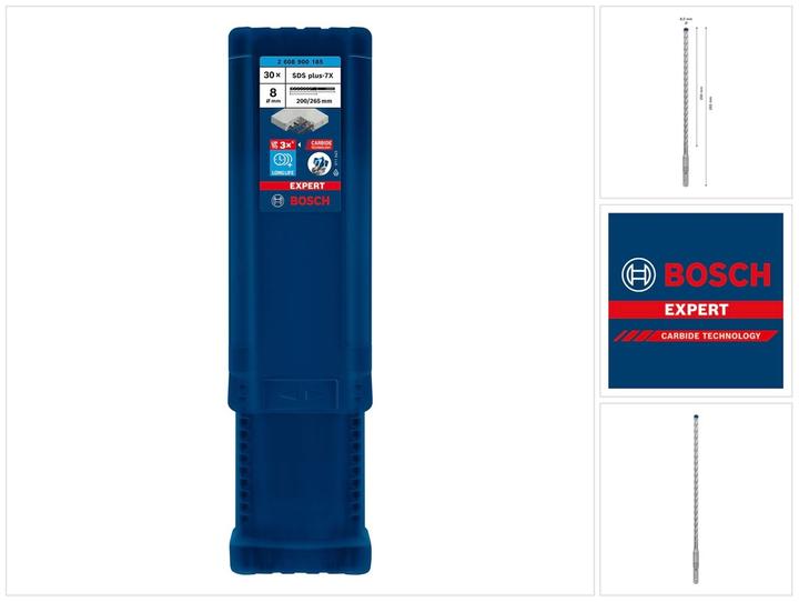 Produktbild Bosch Professional Zubehör EXPERT SDS plus-7X Hammerbohrer, 8 x 200 x 265 mm, 30-tlg. (Ø 8.0 mm)