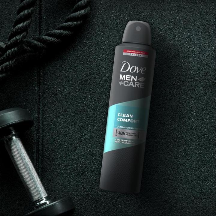 Immagine prodotto Dove Men+Care Clean Comfort Deodorante Anti-Traspirante Spray 250ml (Getto vaporizzato, 250 ml)