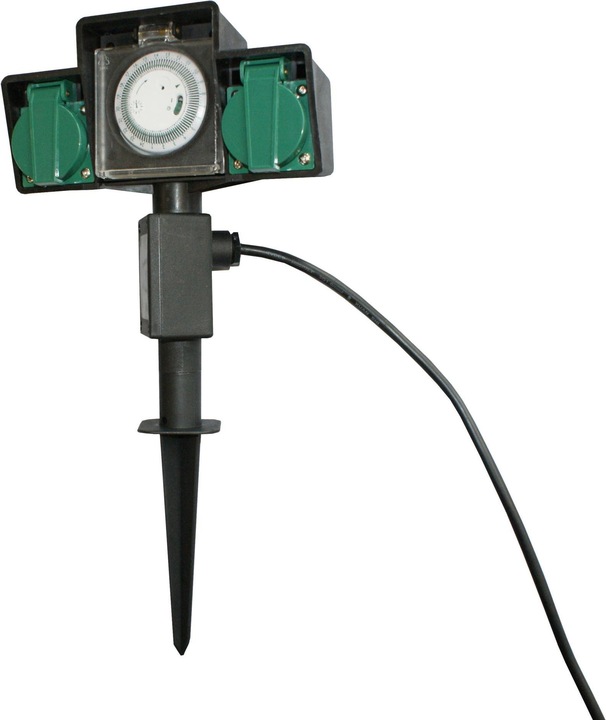 Image du produit Max Hauri Piquet de jardin 2x type 13 avec minuterie IP44