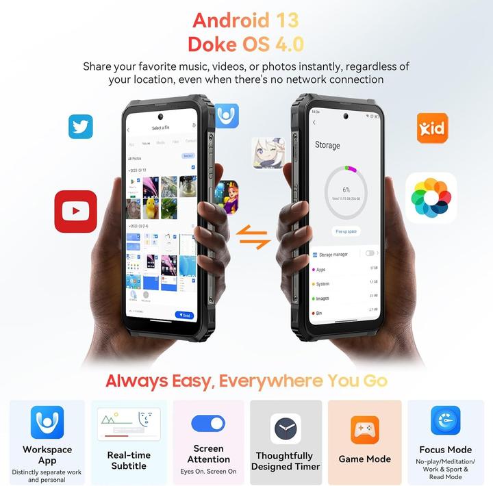 Image du produit Blackview BL9000 5G (Double Sim - Écran 6.78" - 512 Go, 12 Go RAM) Noir (512 Go, Noir, 6.78", Double SIM, 5G)