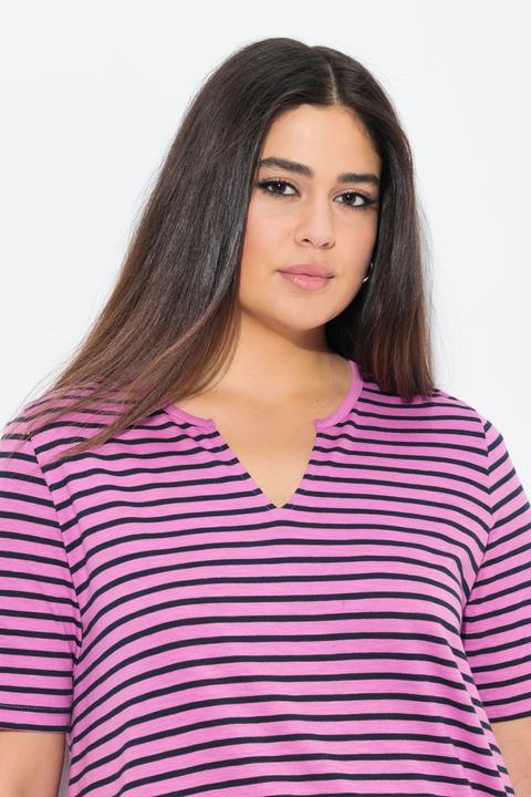 Produktbild Ulla Popken Longshirt, Ringel, A-Linie, Rundhals, Halbarm (46, 48)