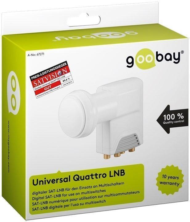 Produktbild Goobay Universal Quattro LNB - digitaler SAT-LNB (DVB-S2) für den Einsatz an Multischaltern